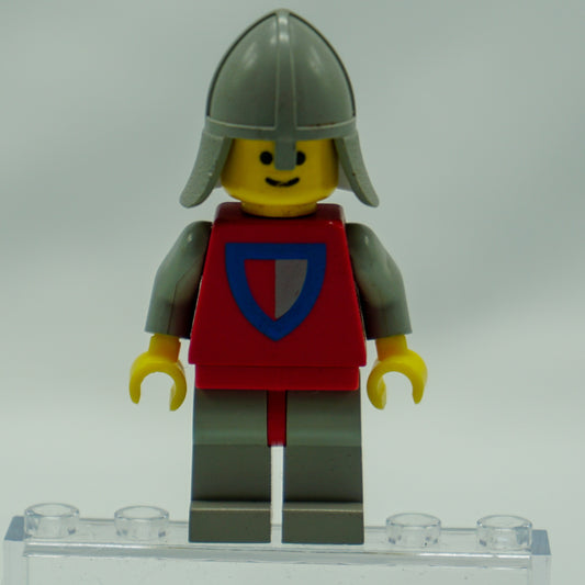 Minifig cas233 - Classic - Knight, Shield Red/Gray, Light Gray Legs with Red Hips, Light Gray Neck-Protector